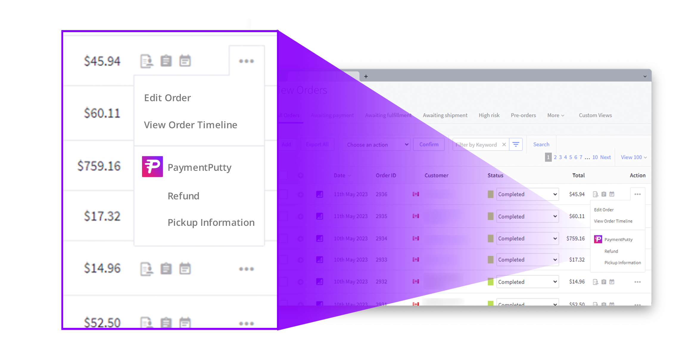 PaymentPutty BOPIS App Extensions